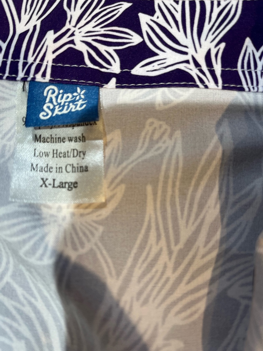 RIP SKIRT XL Floral Purple and White A-Line Skirt NWOT - Picture 6 of 8